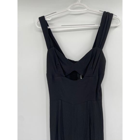 Reformation Poppy Solid Black Sleeveless Cut Out Jumpsuit Size 2 NWT - Picture 4 of 10